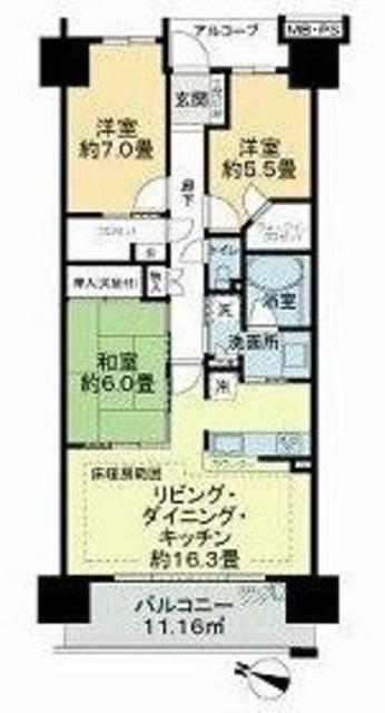 亀戸レジデンス(3LDK/5階)の間取り写真