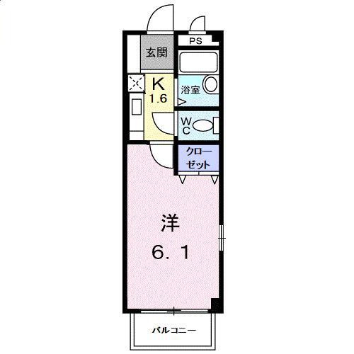 ジョイフル井上(1K/2階)の間取り写真