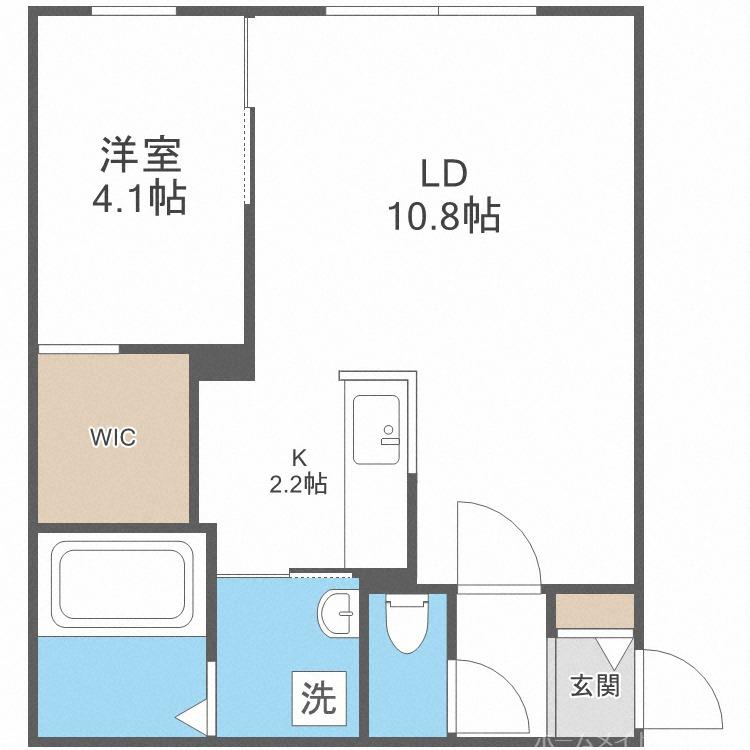 北斗エンブレム札幌(1LDK/3階)の間取り写真
