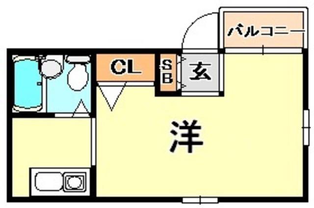ソワール・ド六甲(1K/4階)の間取り写真