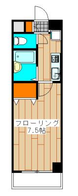 ノーサイド(1K/5階)の間取り写真