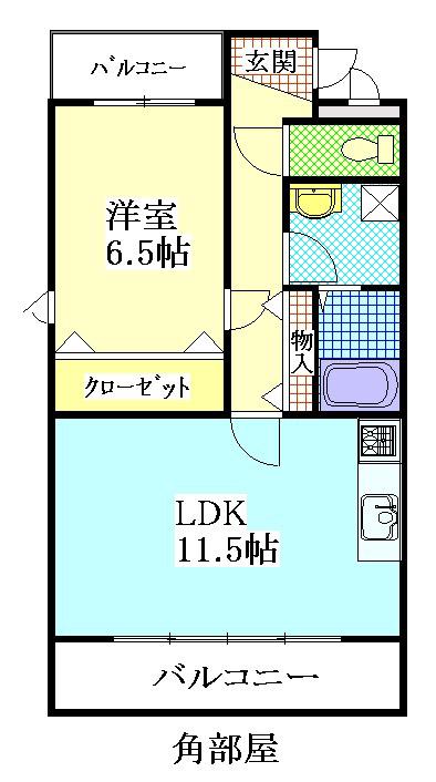 エクラン(1LDK/2階)の間取り写真