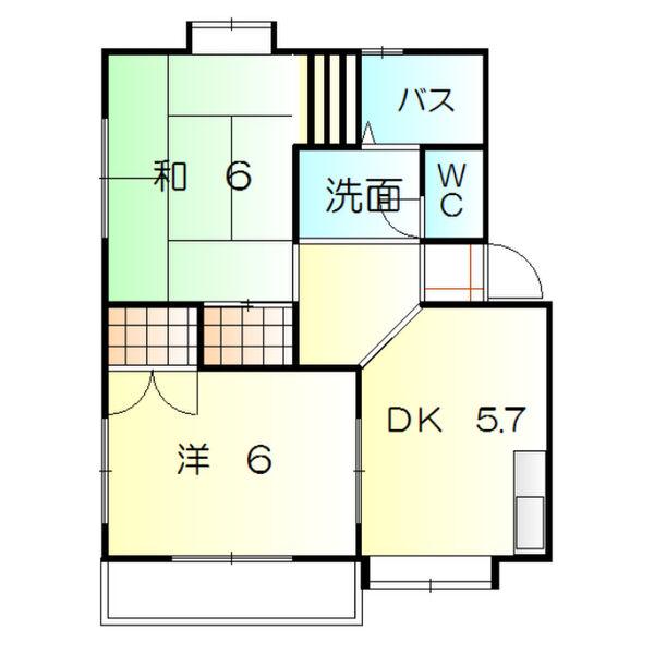 オアシス・中央C棟(2DK/2階)の間取り写真