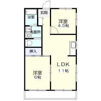 レジデンス大工(2LDK/2階)の間取り写真
