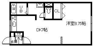 エーコー赤平(1DK/2階)の間取り写真