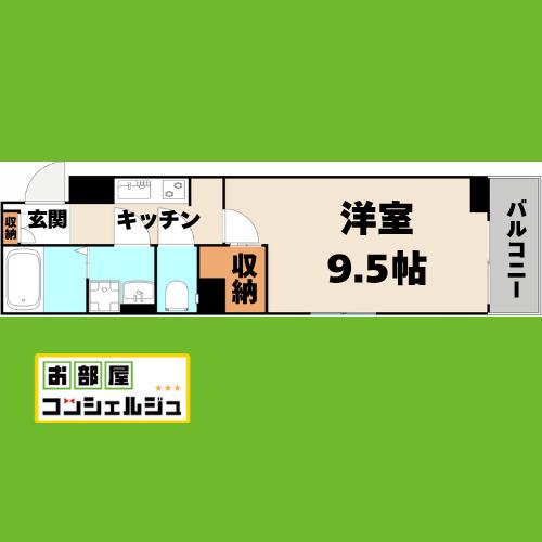 リバーサイド・大江(1K/2階)の間取り写真