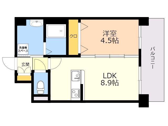 レトワール小笹(1LDK/4階)の間取り写真
