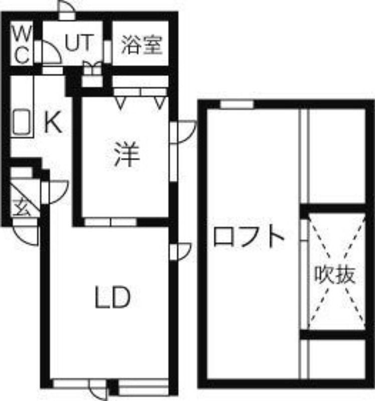 コンフォート(1LDK/2階)の間取り写真