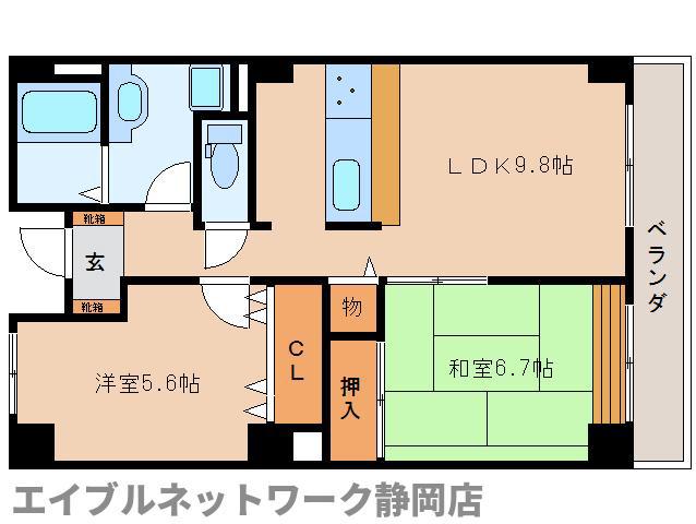 ル・ボア平喜(2LDK/3階)の間取り写真