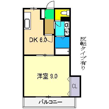 パールハイツ(1DK/3階)の間取り写真