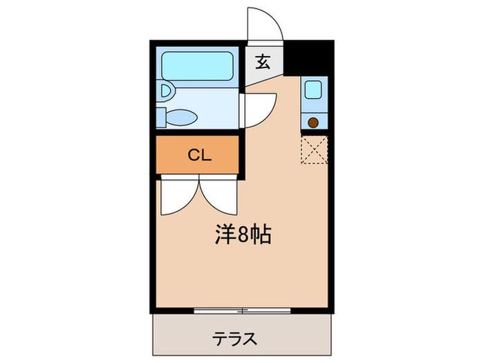 ヴィラ元木(ワンルーム/1階)の間取り写真