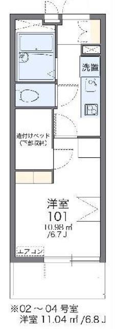 レオパレス南大和田(1K/2階)の間取り写真