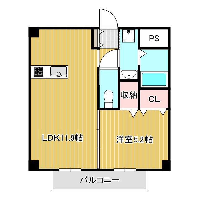 ナスタチウム(1LDK/1階)の間取り写真