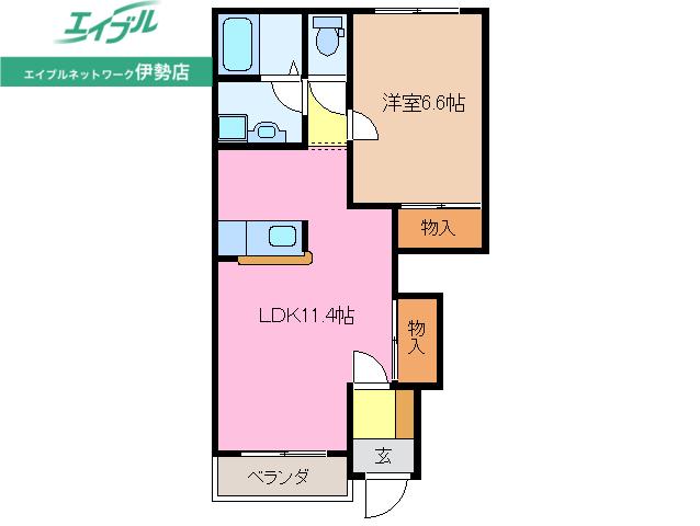 メゾンソレイユ(1LDK/1階)の間取り写真