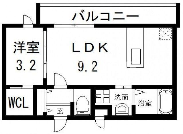 GRANDPASEO ノース(1LDK/2階)の間取り写真