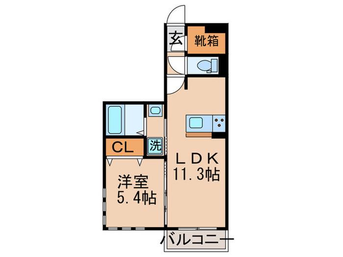 ボヌールメゾン(1LDK/1階)の間取り写真