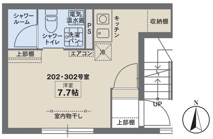 COCOFLAT江古田(ワンルーム/3階)の間取り写真