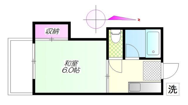 荒金アパート(1K/2階)の間取り写真