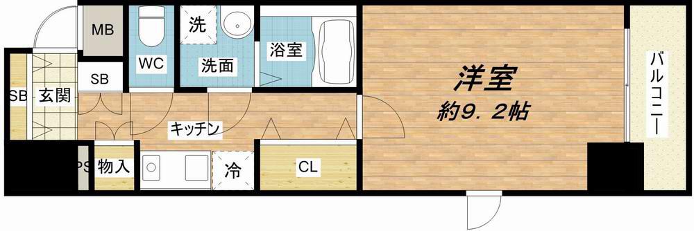 サムティ本町東レジックス(1K/3階)の間取り写真