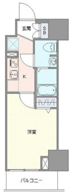 ジェノヴィア草加(1K/2階)の間取り写真
