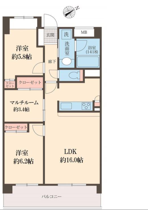 コンフォール高田馬場(3LDK/3階)の間取り写真