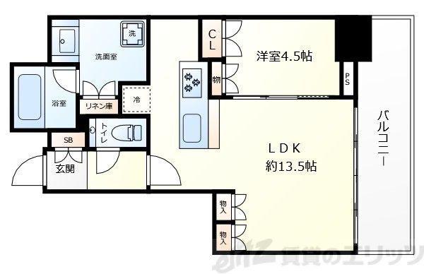 グランドメゾン新梅田タワー THE CLUB RESIDENCE(1LDK/8階)の間取り写真