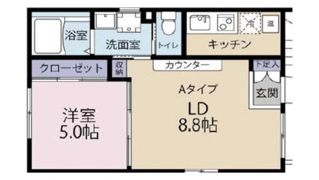 NEIVA奥沢(1LDK/1階)の間取り写真