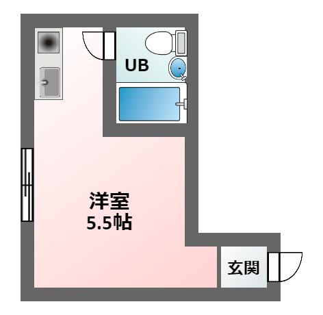 プログレス駒川(ワンルーム/3階)の間取り写真