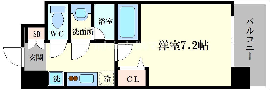 SPLENDIDE NAMBAIII(1K/14階)の間取り写真