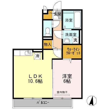 サンライズ(1LDK/2階)の間取り写真