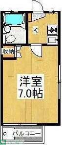アクアコート調布II(1K/1階)の間取り写真