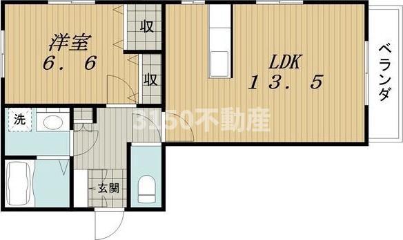 寺東1290(1LDK/2階)の間取り写真