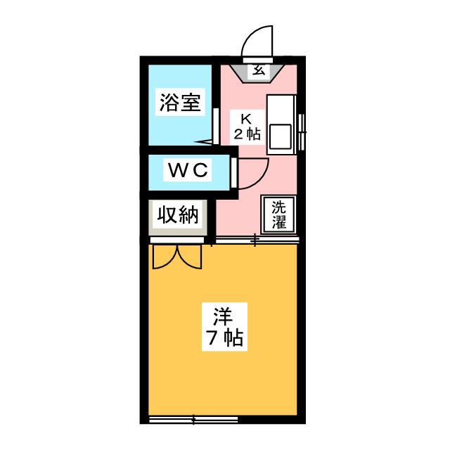 大富ヴィラ(1K/1階)の間取り写真