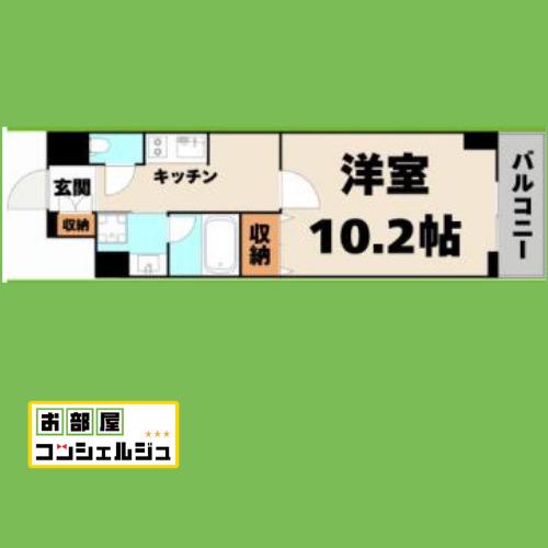 グランルクレ新栄ウエスト(1K/2階)の間取り写真