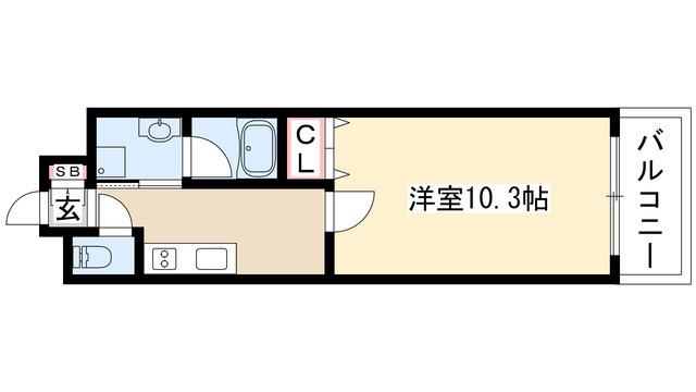 グランルクレ新栄ウエスト(1K/7階)の間取り写真