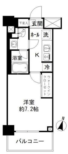 JP NOIE亀戸(1K/7階)の間取り写真