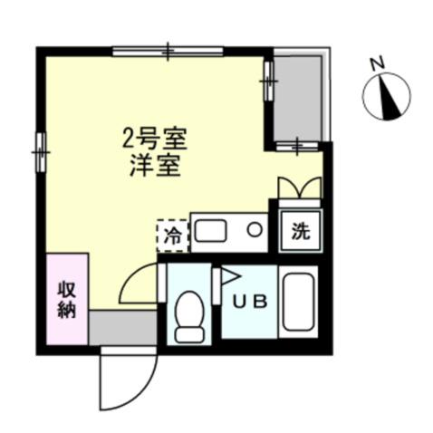 ROKUICHISO(ワンルーム/2階)の間取り写真