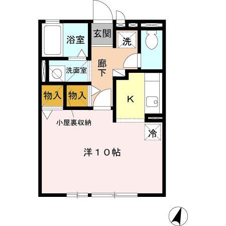 プランドール鈴木(1K/2階)の間取り写真