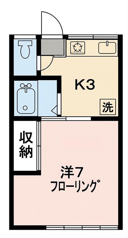 熊倉ビル(1K/2階)の間取り写真