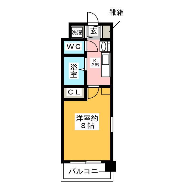 エンクレスト大手門II(1K/7階)の間取り写真