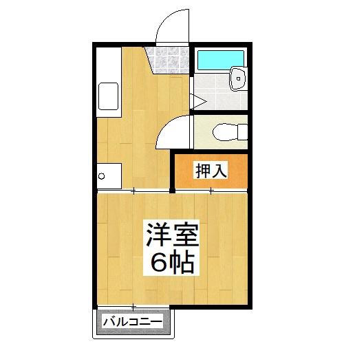 藤田コーポ I(1K/1階)の間取り写真
