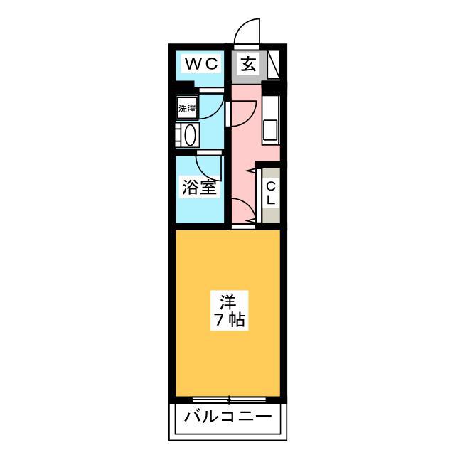コンフォート芝西(1K/3階)の間取り写真