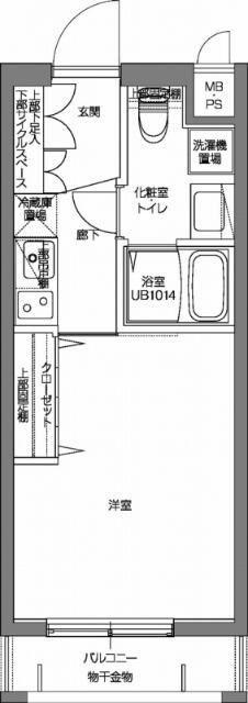 パティーナV代々木上原(1K/1階)の間取り写真