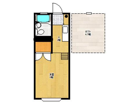 MY SPACE KOFU B(1K/2階)の間取り写真