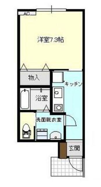 アバンティ城北(1K/1階)の間取り写真