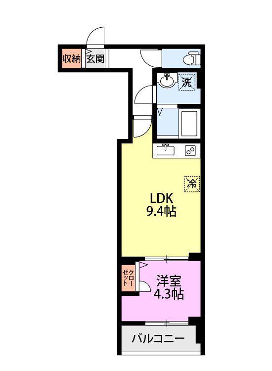 ラ・コリーヌ 藤(1LDK/3階)の間取り写真