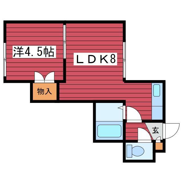 サニーフラット月寒(1LDK/3階)の間取り写真