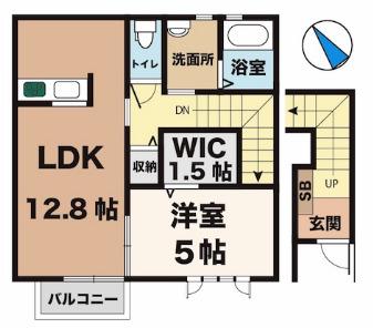サーラスヴァティ(1LDK/2階)の間取り写真