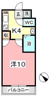 ヴェルニパレ(1K/4階)の間取り写真