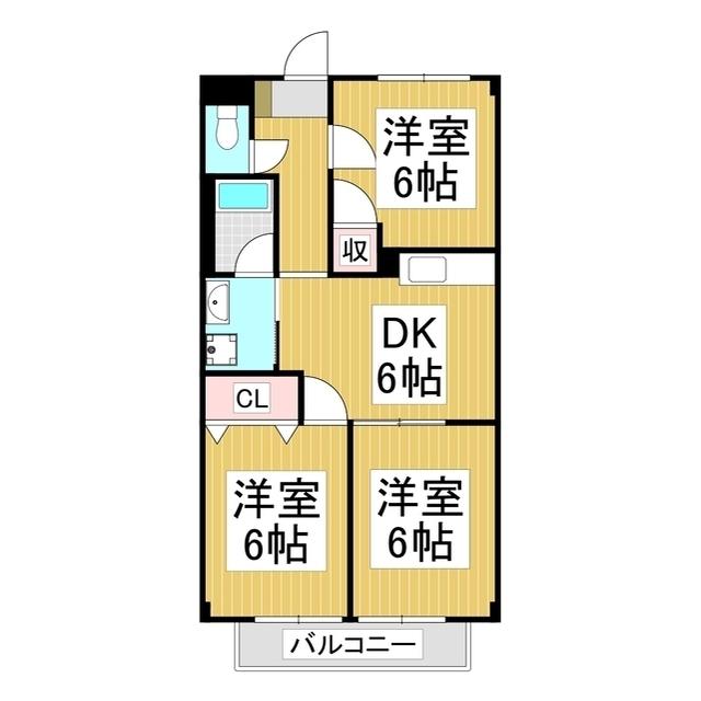 SURPLUS THREE小林III(3DK/1階)の間取り写真